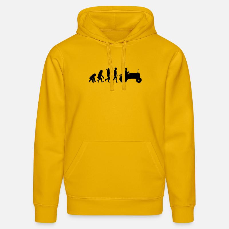 Evolution des agriculteurs - Sweat à capuche bio DRUMMER Stanley/Stella Unisexe - jaune spectre