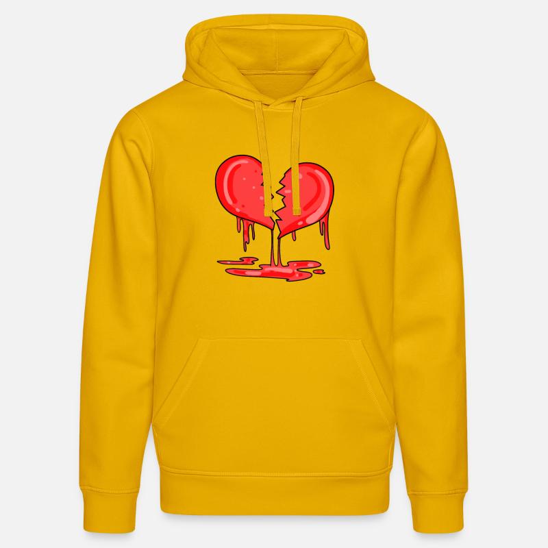 Cœur brisé - Sweat à capuche bio DRUMMER Stanley/Stella Unisexe - jaune spectre