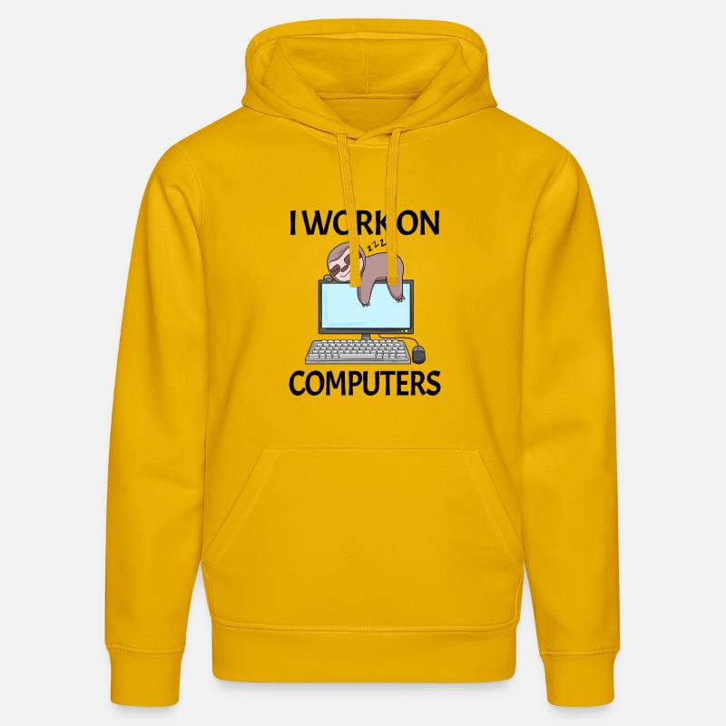Computer Nerd Programmeur Homme Cadeau - Sweat à capuche bio DRUMMER Stanley/Stella Unisexe - jaune spectre