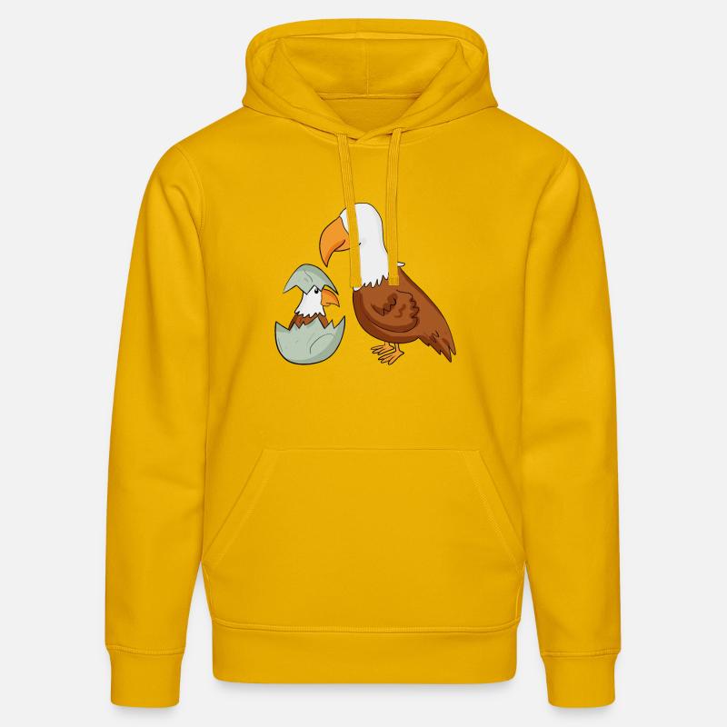 Aigle avec Bébé Aigle - Sweat à capuche bio DRUMMER Stanley/Stella Unisexe - jaune spectre