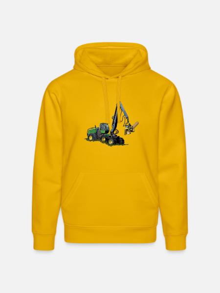 Moissonneuse-batteuse, Moissonneuse-batteuse - Sweat à capuche bio DRUMMER Stanley/Stella Unisexe - jaune spectre