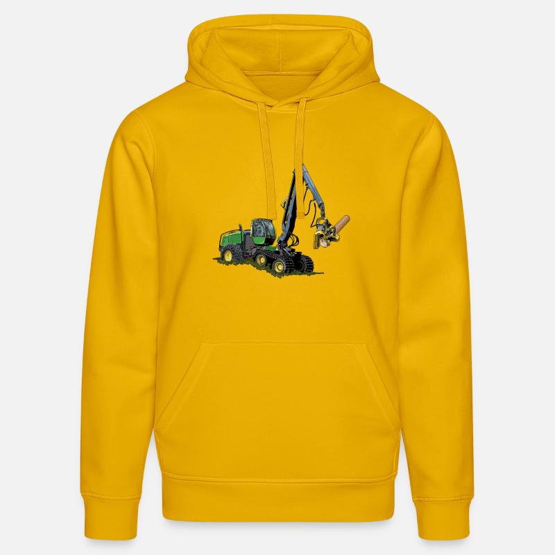 Moissonneuse-batteuse, Moissonneuse-batteuse - Sweat à capuche bio DRUMMER Stanley/Stella Unisexe - jaune spectre