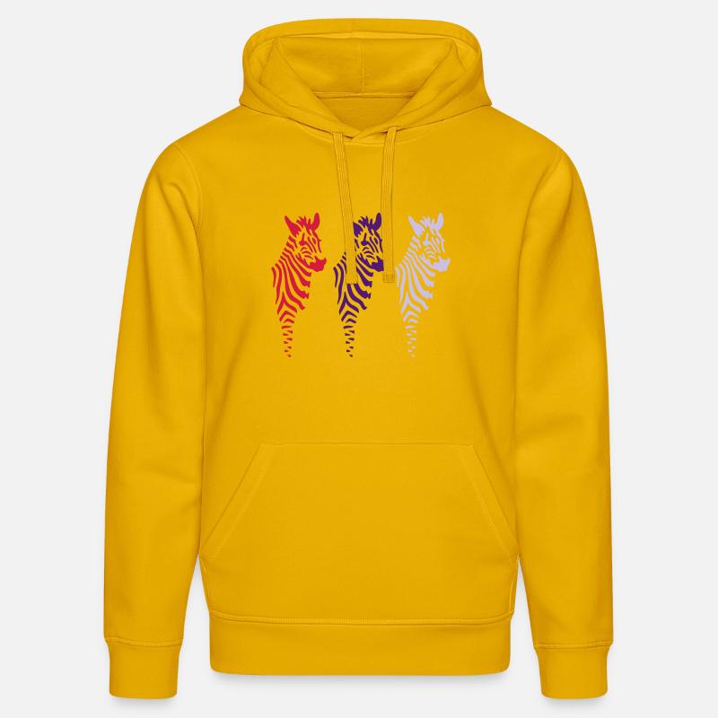 three zebras (b) - Sweat à capuche bio DRUMMER Stanley/Stella Unisexe - jaune spectre