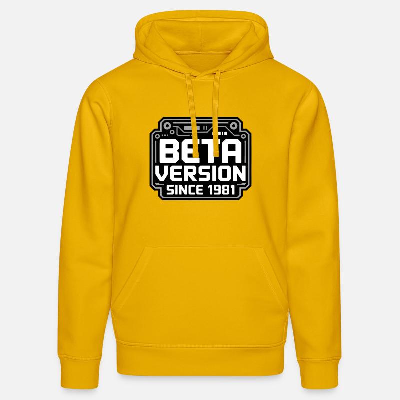 Conception de logo Retro Tech - Sweat à capuche bio DRUMMER Stanley/Stella Unisexe - jaune spectre