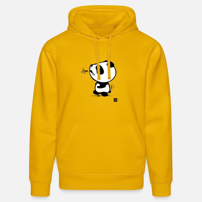 Panda run - Sweat à capuche bio DRUMMER Stanley/Stella Unisexe - jaune spectre