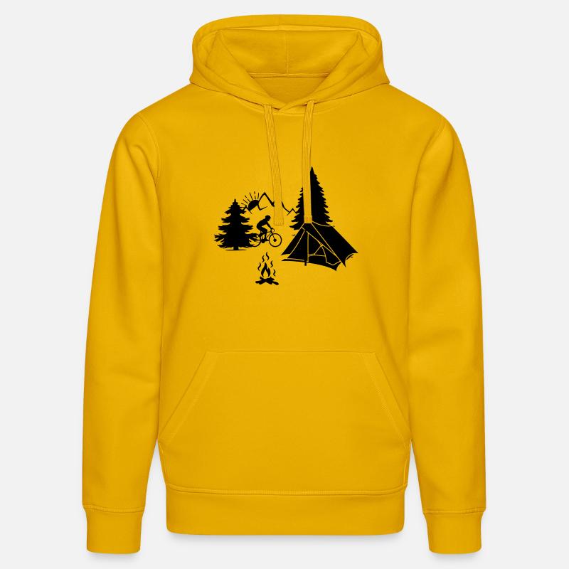 Camping de vacances à vélo - Sweat à capuche bio DRUMMER Stanley/Stella Unisexe - jaune spectre