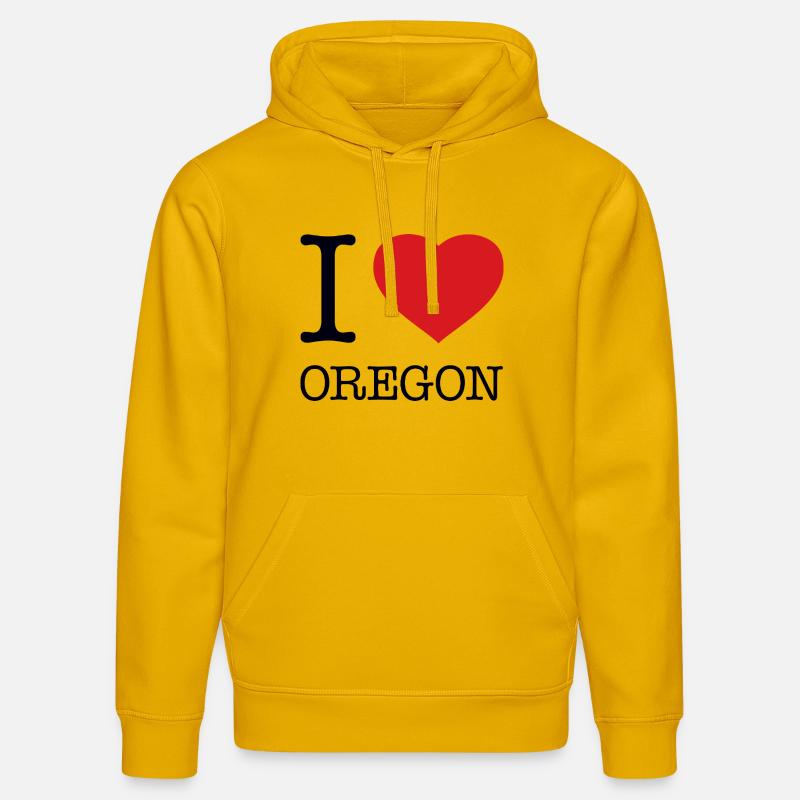 J’ADORE L’OREGON - Sweat à capuche bio DRUMMER Stanley/Stella Unisexe - jaune spectre