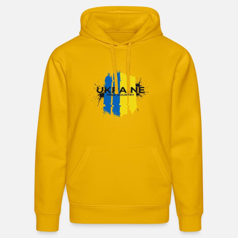 L’Ukraine Pays Libre Drapeau Art - Sweat à capuche bio DRUMMER Stanley/Stella Unisexe - jaune spectre