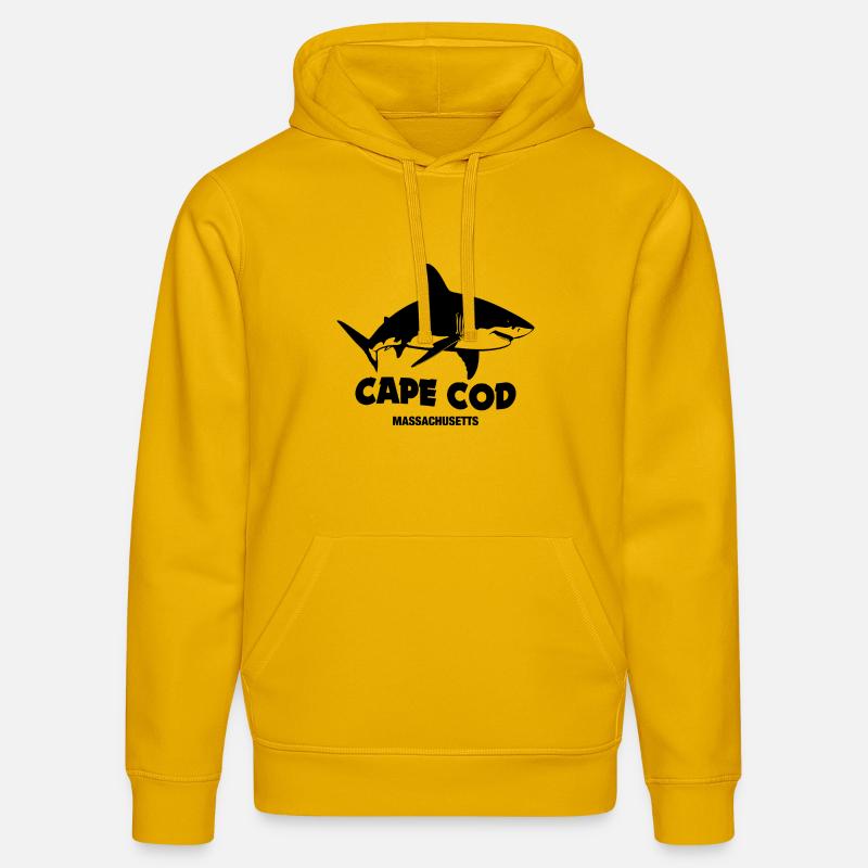 Cape Cod - grands requins blancs - Sweat à capuche bio DRUMMER Stanley/Stella Unisexe - jaune spectre