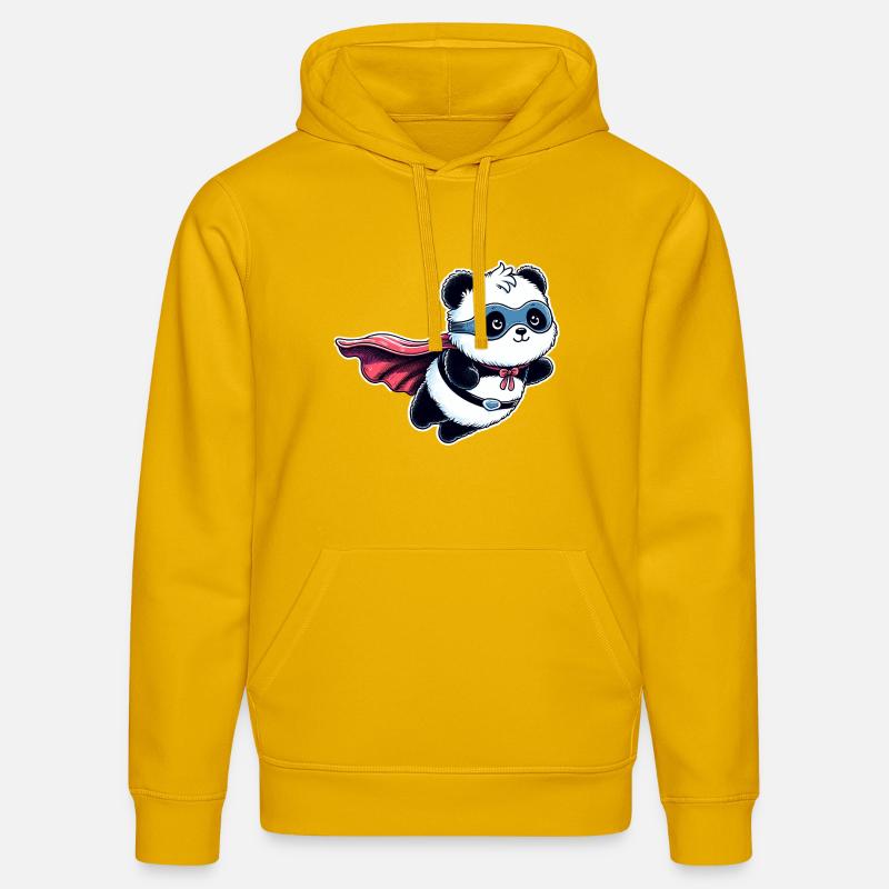 Panda Ours Héros Super-héros Teddy - Sweat à capuche bio DRUMMER Stanley/Stella Unisexe - jaune spectre