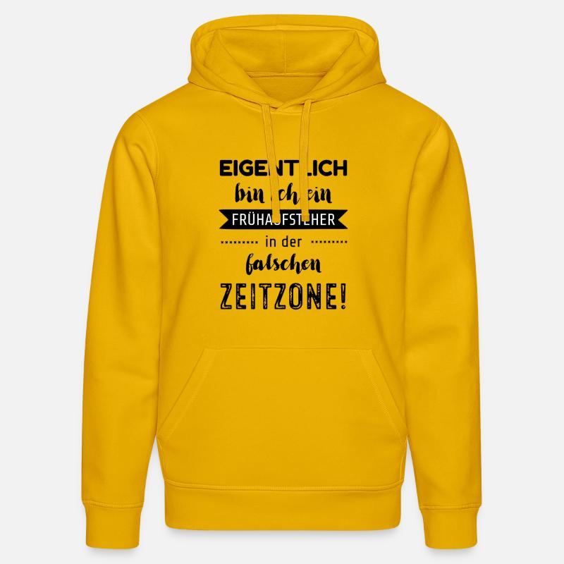 Eigentlich bin ich ein Frühaufsteher - Stanley/Stella Unisex Bio-Hoodie DRUMMER  - Spektralgelb
