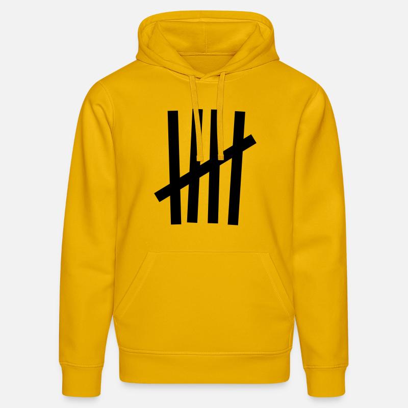 Tally 5 coups - Sweat à capuche bio DRUMMER Stanley/Stella Unisexe - jaune spectre