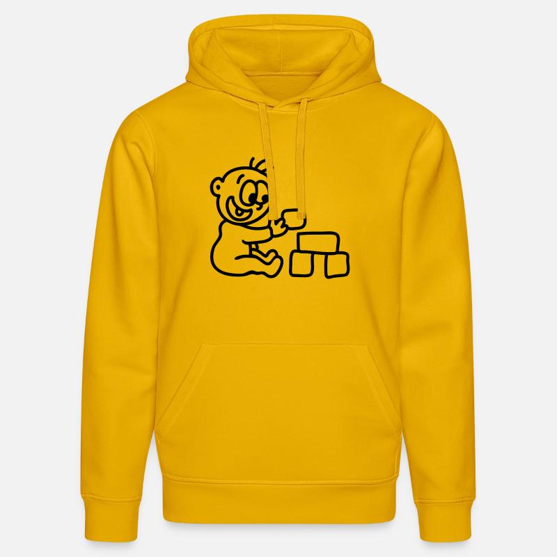 Bébé - blocs de construction - ligne - Sweat à capuche bio DRUMMER Stanley/Stella Unisexe - jaune spectre