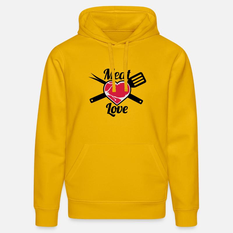 Meat Love | Fleisch Herz | Heart - Sweat à capuche bio DRUMMER Stanley/Stella Unisexe - jaune spectre