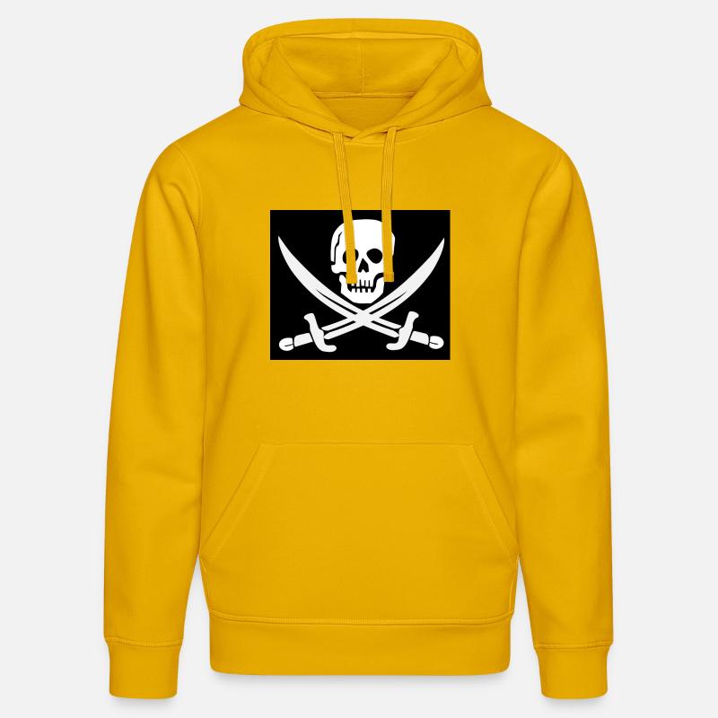 Crâne et épées Pirate Emblem - Sweat à capuche bio DRUMMER Stanley/Stella Unisexe - jaune spectre