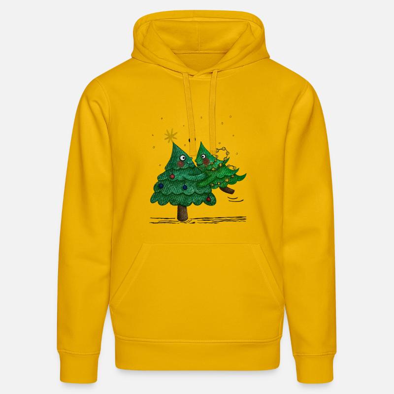 De jolis sapins de Noël - Sweat à capuche bio DRUMMER Stanley/Stella Unisexe - jaune spectre