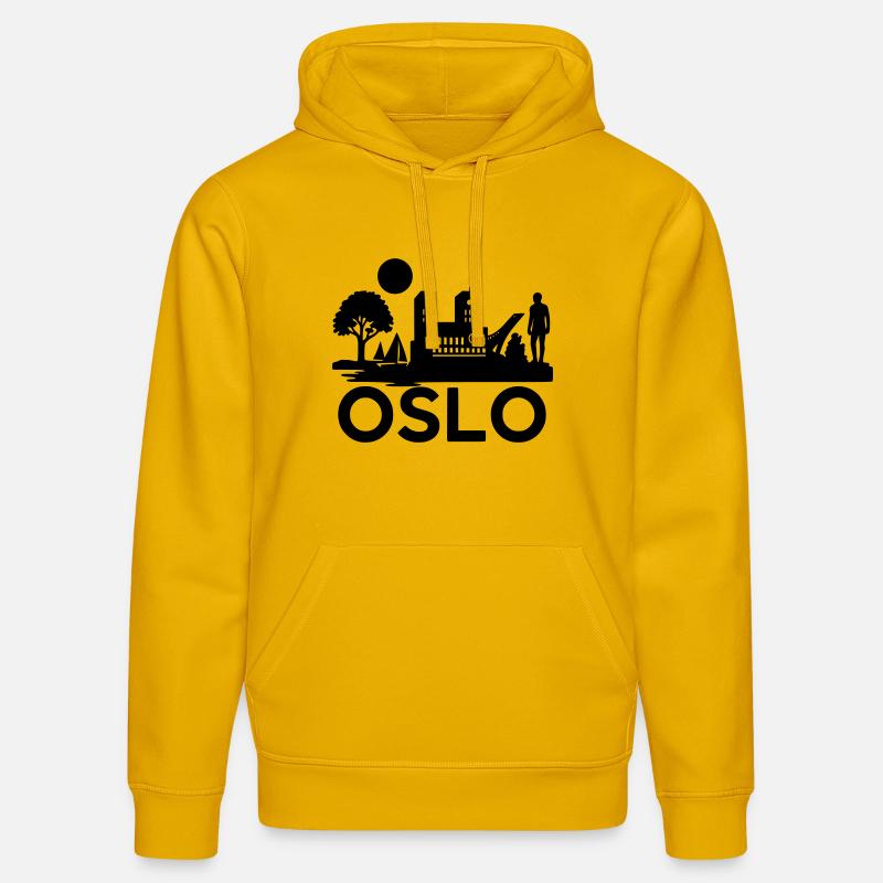 Oslo Silhouette Monuments - Sweat à capuche bio DRUMMER Stanley/Stella Unisexe - jaune spectre