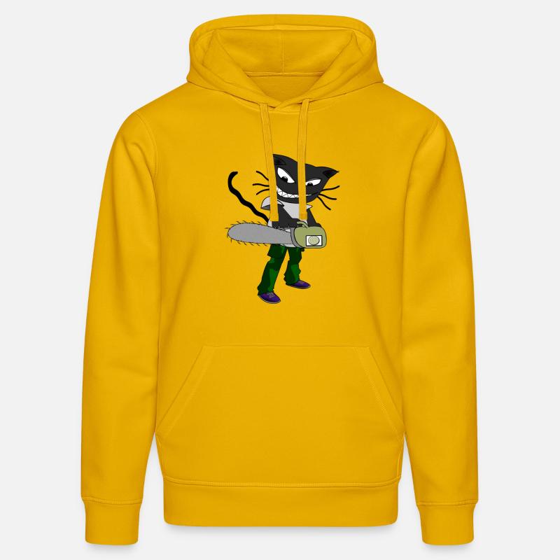 chat scie à chaîne - Sweat à capuche bio DRUMMER Stanley/Stella Unisexe - jaune spectre