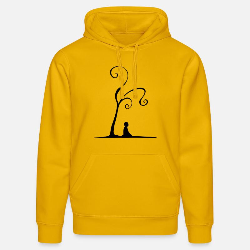 meditation under tree - Sweat à capuche bio DRUMMER Stanley/Stella Unisexe - jaune spectre