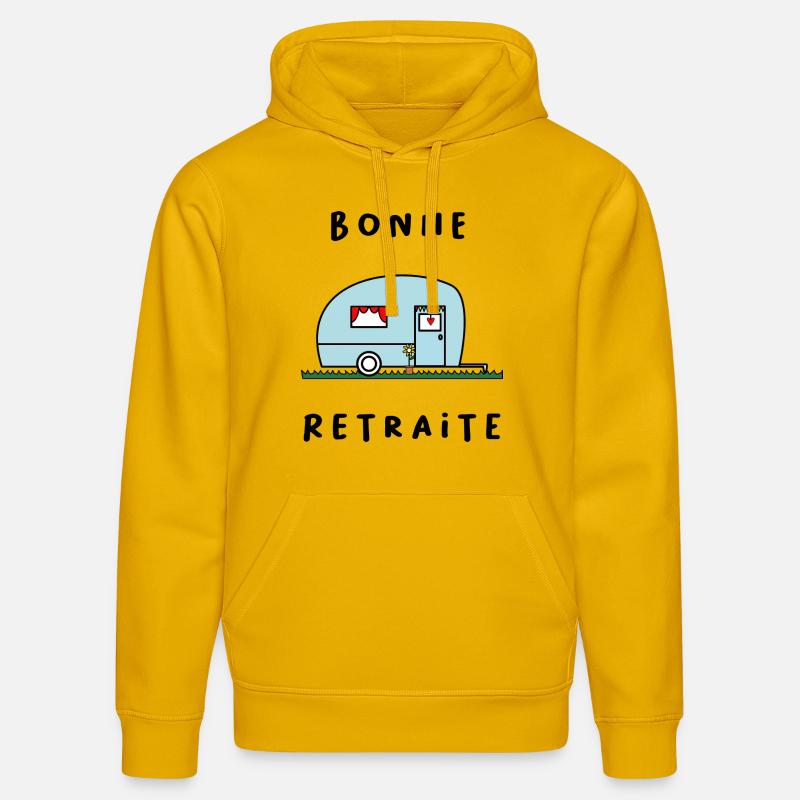RETRAITE. RETRAITE. RETRAITEE. RETRAITE - Sweat à capuche bio DRUMMER Stanley/Stella Unisexe - jaune spectre