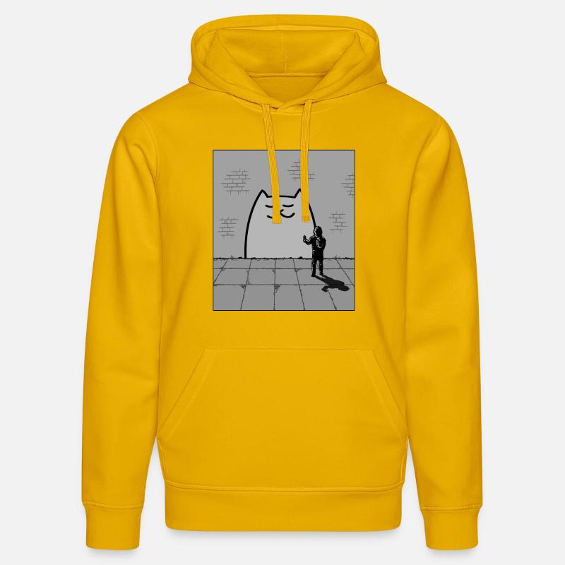 Chat endormi - Sweat à capuche bio DRUMMER Stanley/Stella Unisexe - jaune spectre