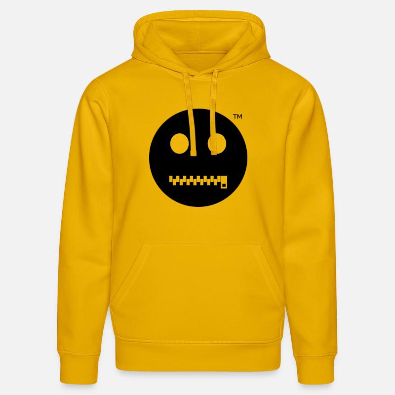 Smiley Tais-toi - Reste tranquille - Sweat à capuche bio DRUMMER Stanley/Stella Unisexe - jaune spectre