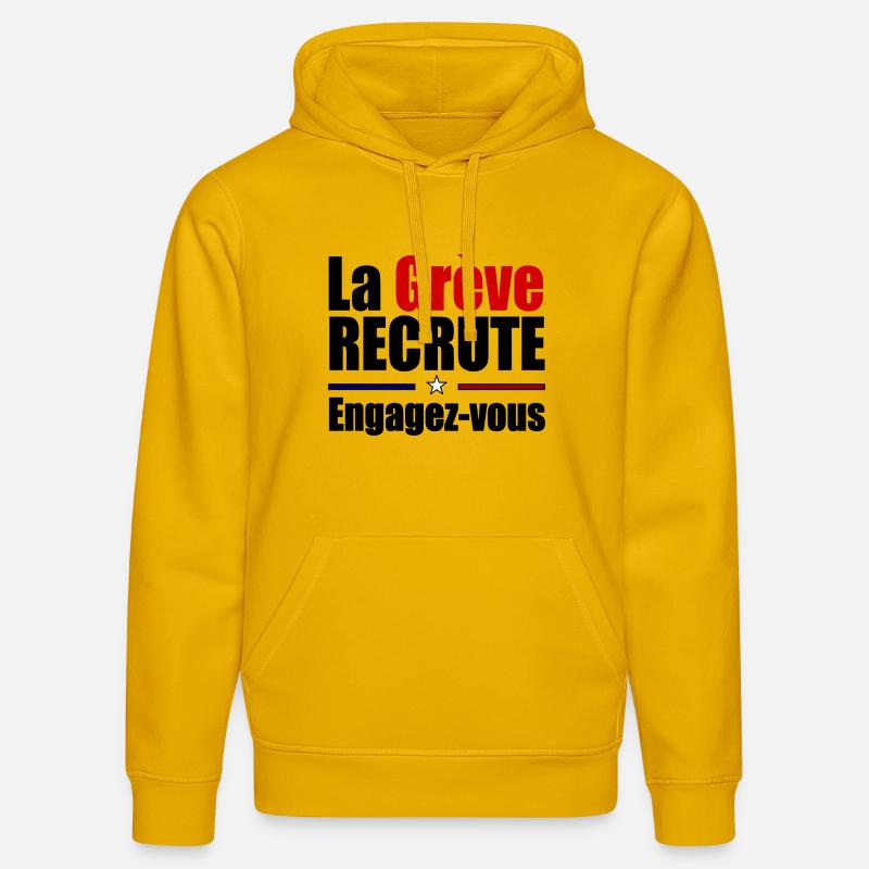 La grève recrute mobilisation - Sweat à capuche bio DRUMMER Stanley/Stella Unisexe - jaune spectre