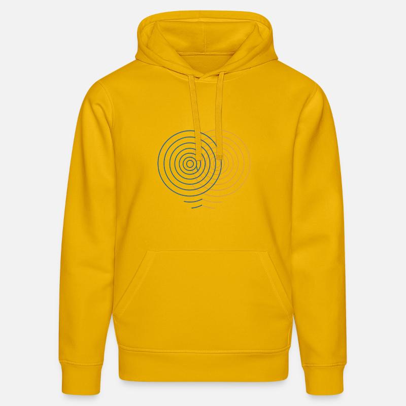 Interférence concentrique – Conception physique - Sweat à capuche bio DRUMMER Stanley/Stella Unisexe - jaune spectre