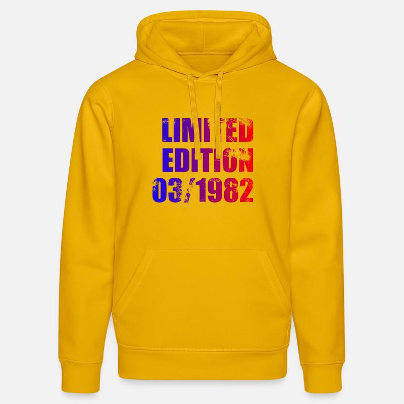 44e anniversaire Édition Limitée 03/1982 - Sweat à capuche bio DRUMMER Stanley/Stella Unisexe - jaune spectre
