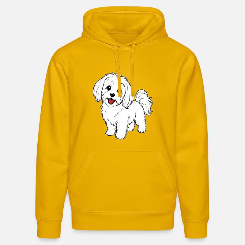 Blanc de chien maltis - Sweat à capuche bio DRUMMER Stanley/Stella Unisexe - jaune spectre