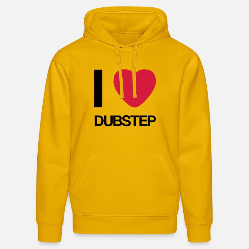 J'AIME idée cadeau Dubstep- - Sweat à capuche bio DRUMMER Stanley/Stella Unisexe - jaune spectre
