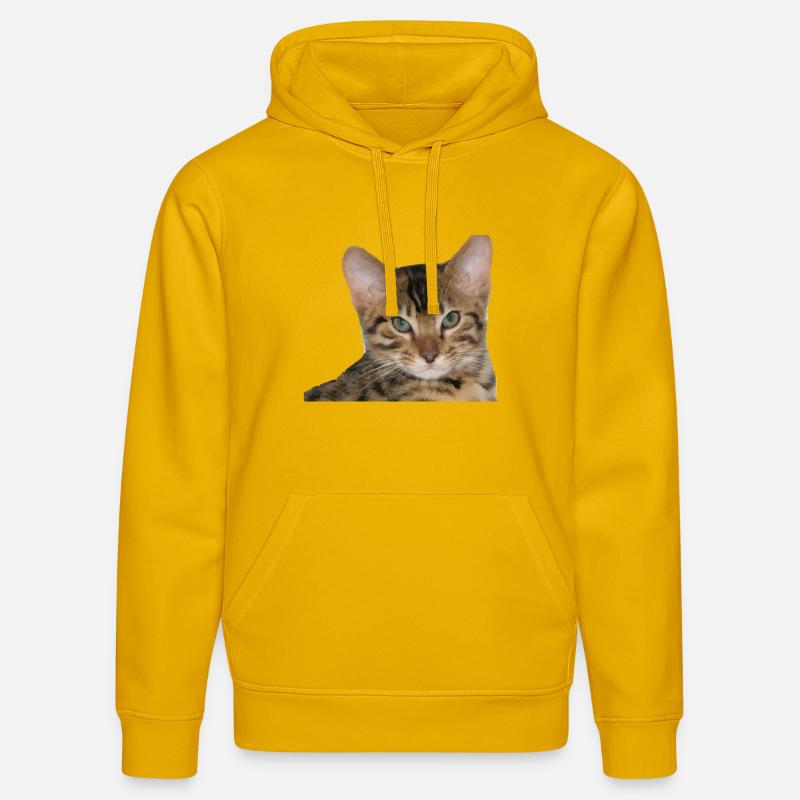 J’aime mon chat guépard - Sweat à capuche bio DRUMMER Stanley/Stella Unisexe - jaune spectre