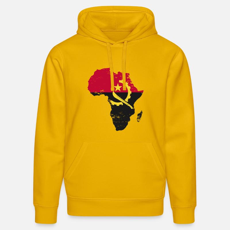 Drapeau de l’Angola Afrique - Sweat à capuche bio DRUMMER Stanley/Stella Unisexe - jaune spectre
