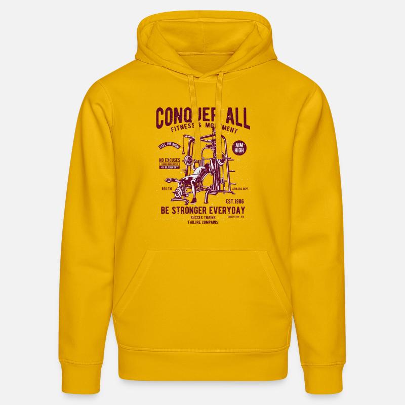 Conquer All - Sweat à capuche bio DRUMMER Stanley/Stella Unisexe - jaune spectre