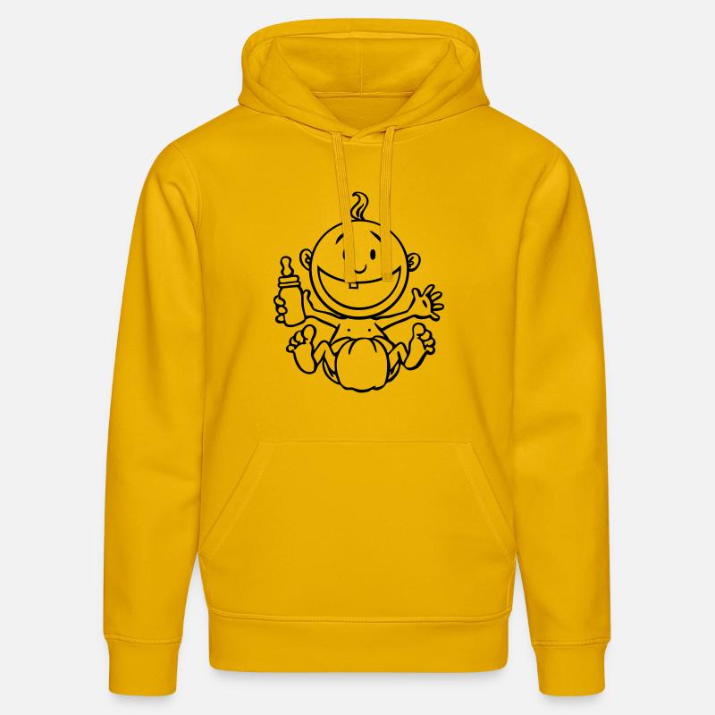 Le bébé rit. - Sweat à capuche bio DRUMMER Stanley/Stella Unisexe - jaune spectre