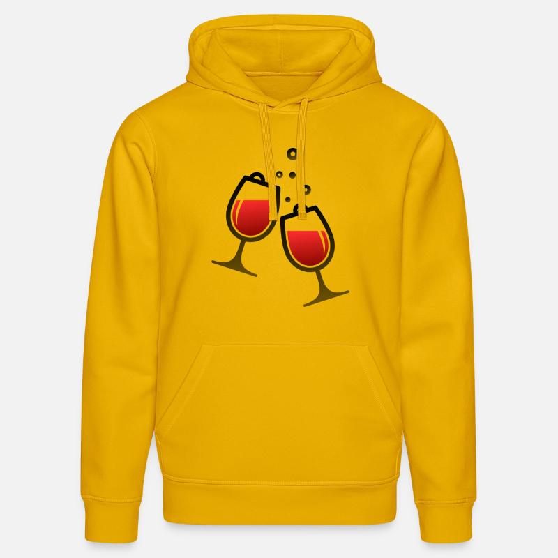 Deux verres de vin - Sweat à capuche bio DRUMMER Stanley/Stella Unisexe - jaune spectre