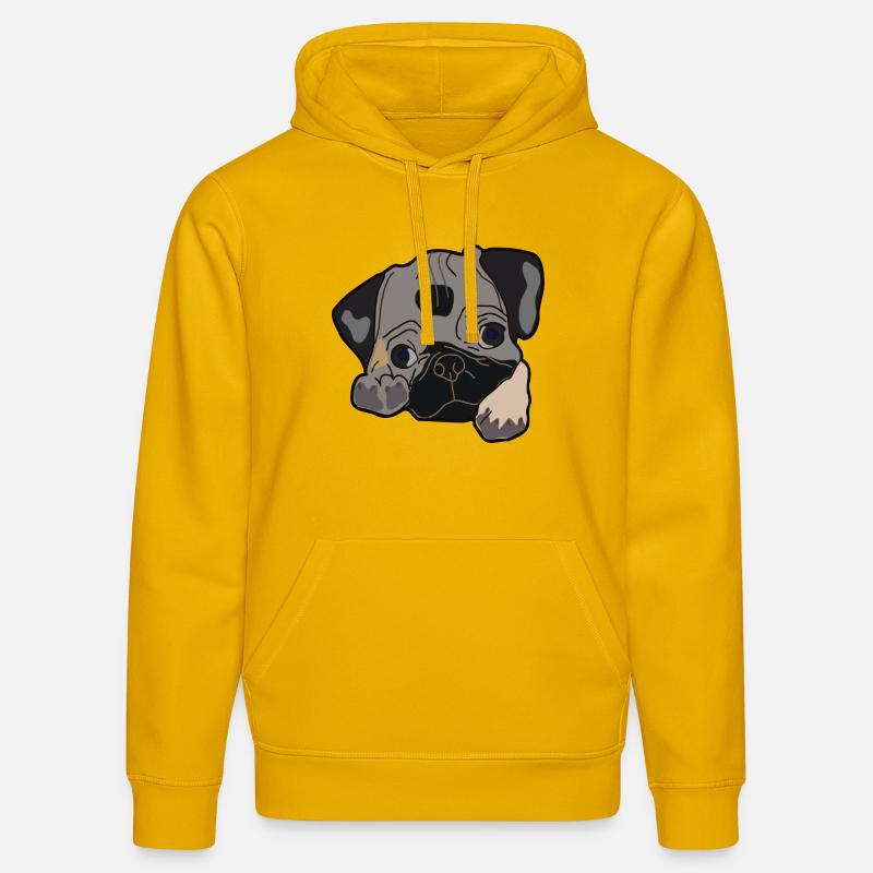 Mops Kopf Geschenk Idee - Stanley/Stella Unisex Bio-Hoodie DRUMMER  - Spektralgelb