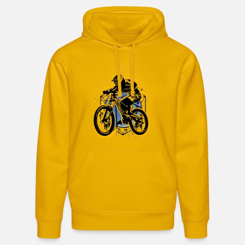 VTT VTT - VTT - Rétro Cycling - Sweat à capuche bio DRUMMER Stanley/Stella Unisexe - jaune spectre