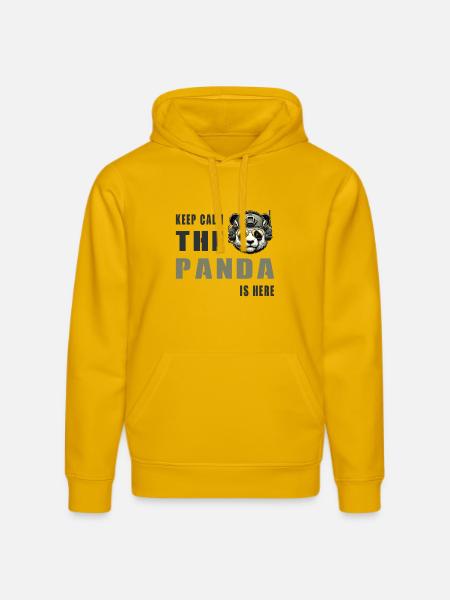 Tactical Panda – Keep Calm - Stanley/Stella DRUMMER Unisex Organic Hoodie - spectra yellow