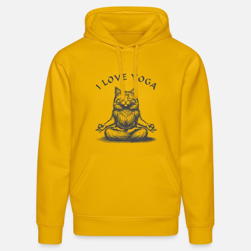 ChatsYoga Lotus Pose - Sweat à capuche bio DRUMMER Stanley/Stella Unisexe - jaune spectre