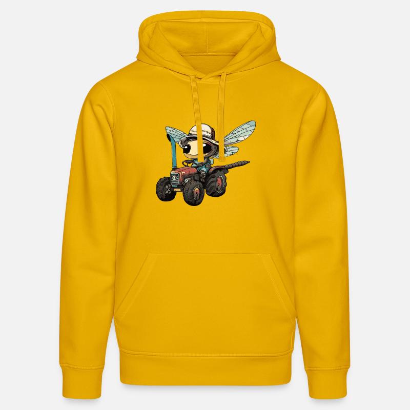 Exploitant de tracteurs libellules - Sweat à capuche bio DRUMMER Stanley/Stella Unisexe - jaune spectre