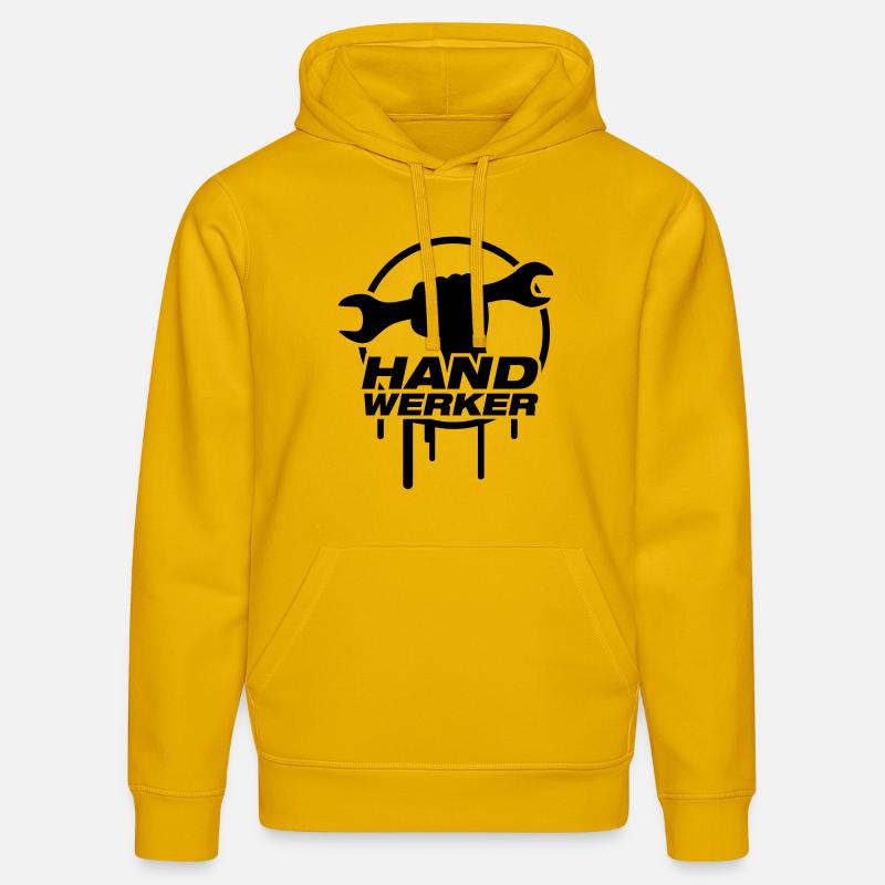 handwerker_logo_f1 - Sweat à capuche bio DRUMMER Stanley/Stella Unisexe - jaune spectre