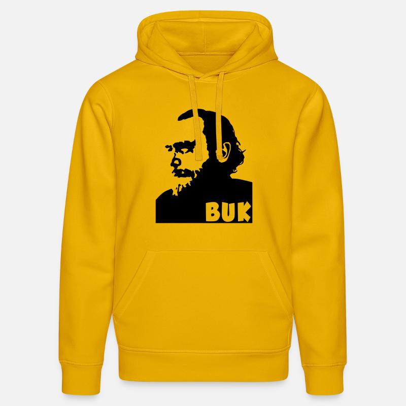 Charles Bukowski - Sweat à capuche bio DRUMMER Stanley/Stella Unisexe - jaune spectre