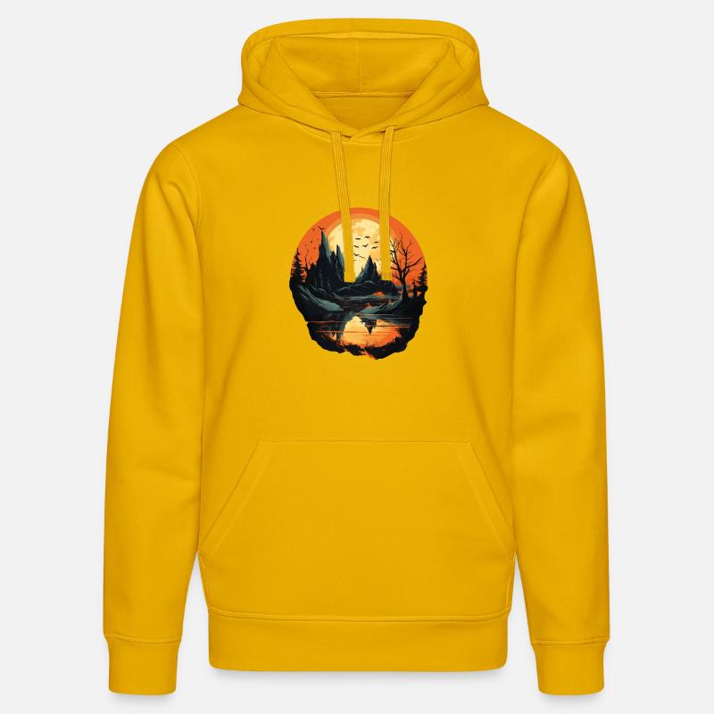 Paysage - Sweat à capuche bio DRUMMER Stanley/Stella Unisexe - jaune spectre