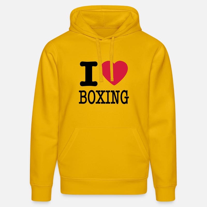 j'aime la boxe / I love boîtes - Sweat à capuche bio DRUMMER Stanley/Stella Unisexe - jaune spectre