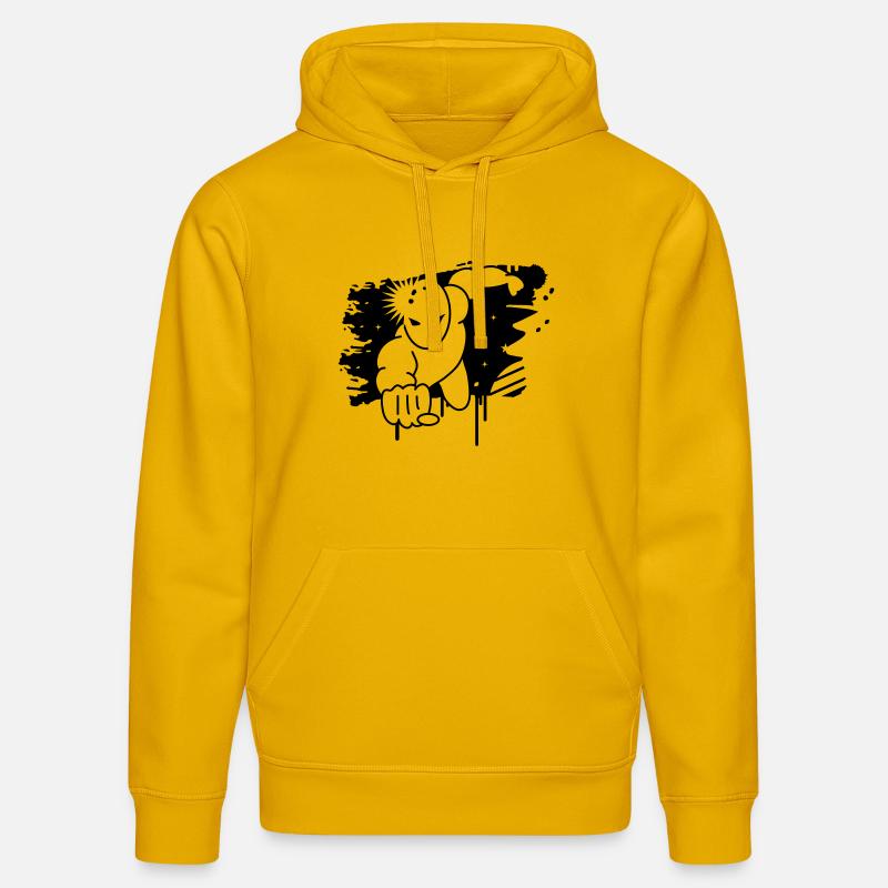 Graffiti de super-héros - Sweat à capuche bio DRUMMER Stanley/Stella Unisexe - jaune spectre