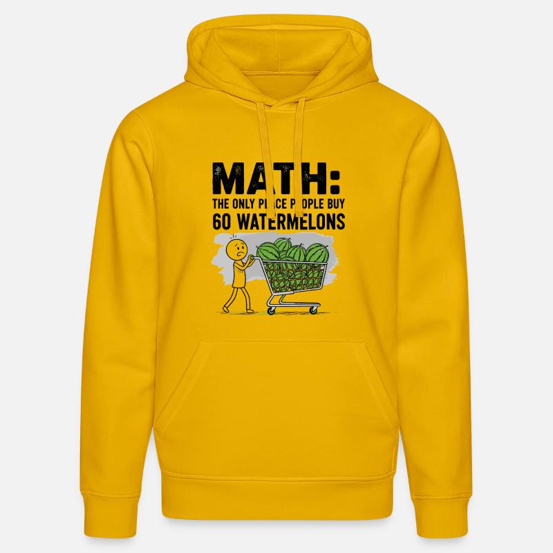 Pastèque passionné citation design - Sweat à capuche bio DRUMMER Stanley/Stella Unisexe - jaune spectre