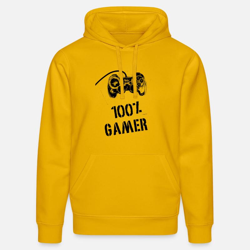 100% Gamer - Sweat à capuche bio DRUMMER Stanley/Stella Unisexe - jaune spectre