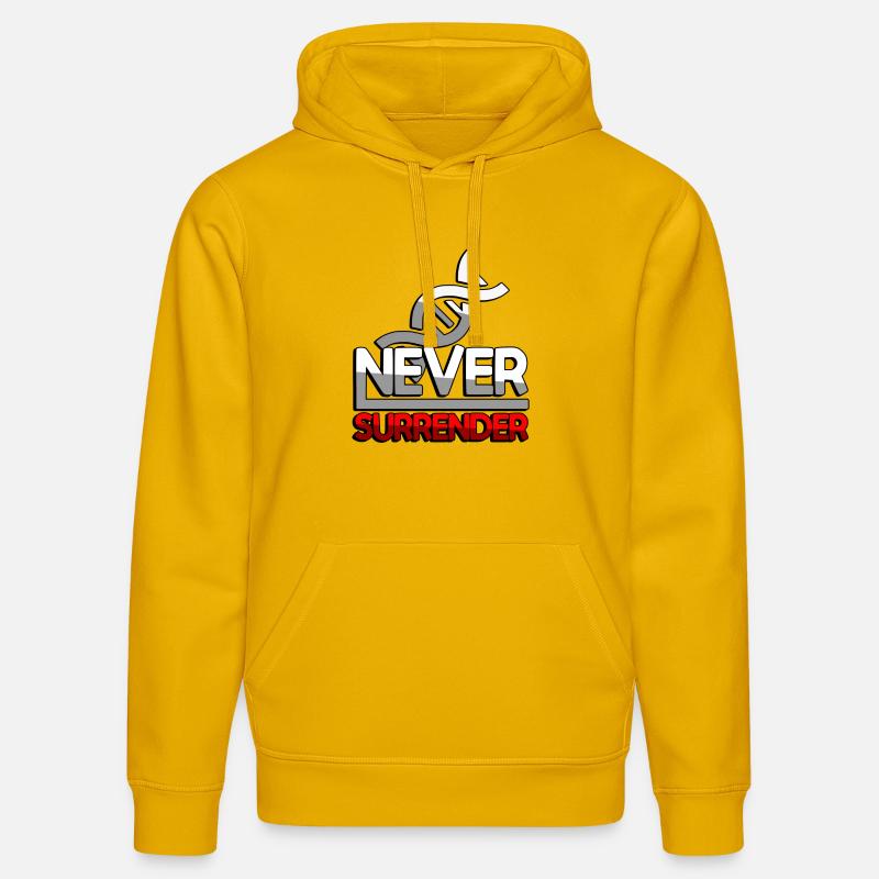 NEVER SURRENDER (Rouge) + ADN - Jeux - Sweat à capuche bio DRUMMER Stanley/Stella Unisexe - jaune spectre