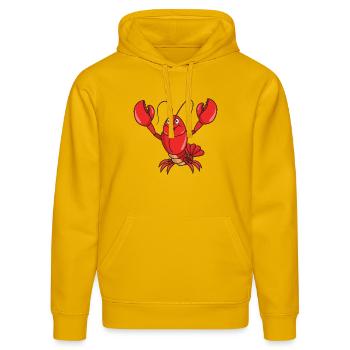 homard - Sweat à capuche bio DRUMMER Stanley/Stella Unisexe - jaune spectre - Devant - Liana (172cm) & Jaron (178cm)